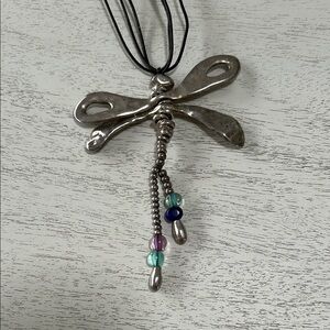 Uno de 50 Silver Dragonfly Pendant Necklace